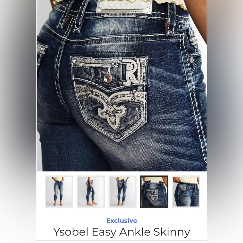 Rock Revival Jeans Size 24/32 Low Rise Worn Once